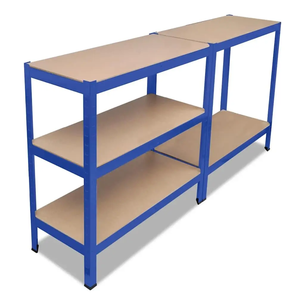 Heavy Duty 5-Layer Storage Shelf with Steel Frame in Blue