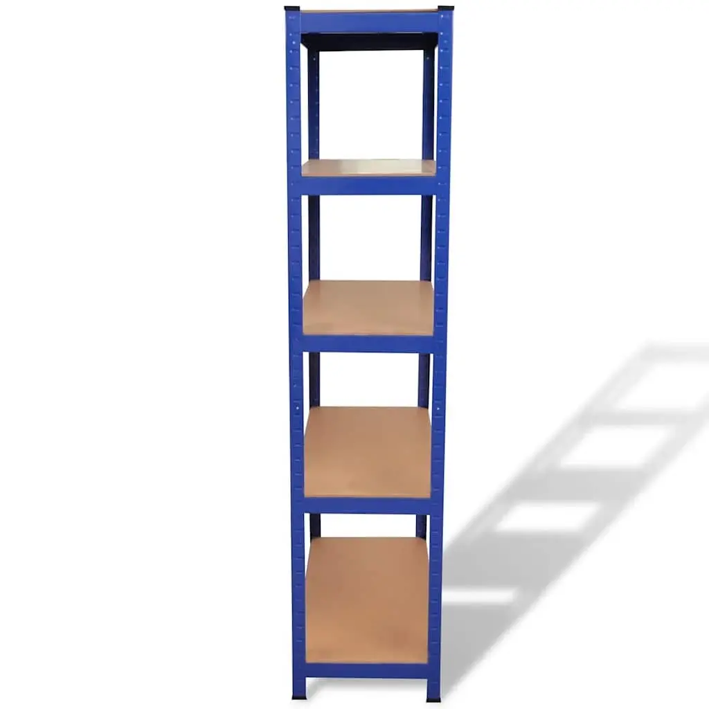 Heavy Duty 5-Layer Storage Shelf with Steel Frame in Blue