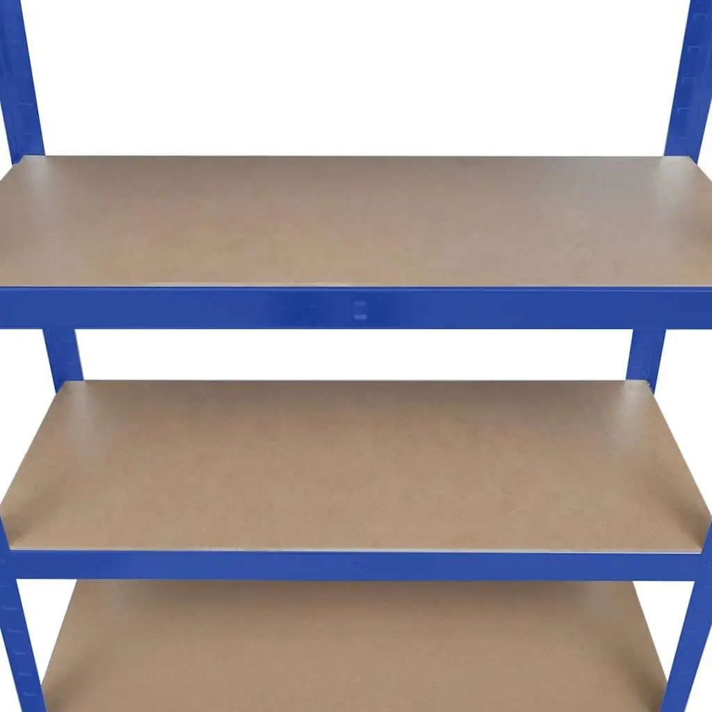 Heavy Duty 5-Layer Storage Shelf with Steel Frame in Blue