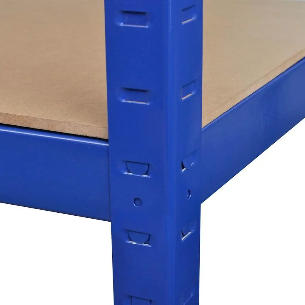 Heavy Duty 5-Layer Storage Shelf with Steel Frame in Blue