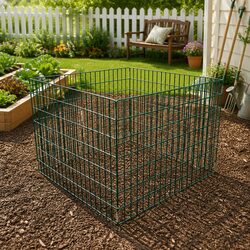 Durable Green Square Mesh Garden Composter 100x100x70cm
