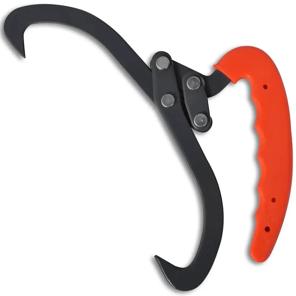 Log Tongs with Ergonomic Handle and Sharp Hooks