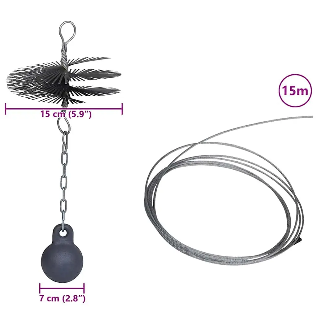 Chimney Cleaning Brush 15cm Diameter Durable Manual Tool