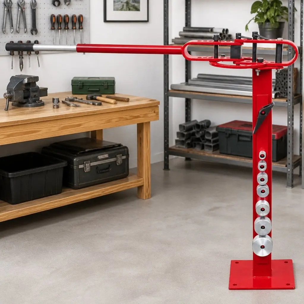 Manual Steel Pipe Bender with 7 Die Rollers for Workshop Bending