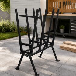 Durable Steel Saw Horse for Woodworking and Cutting
