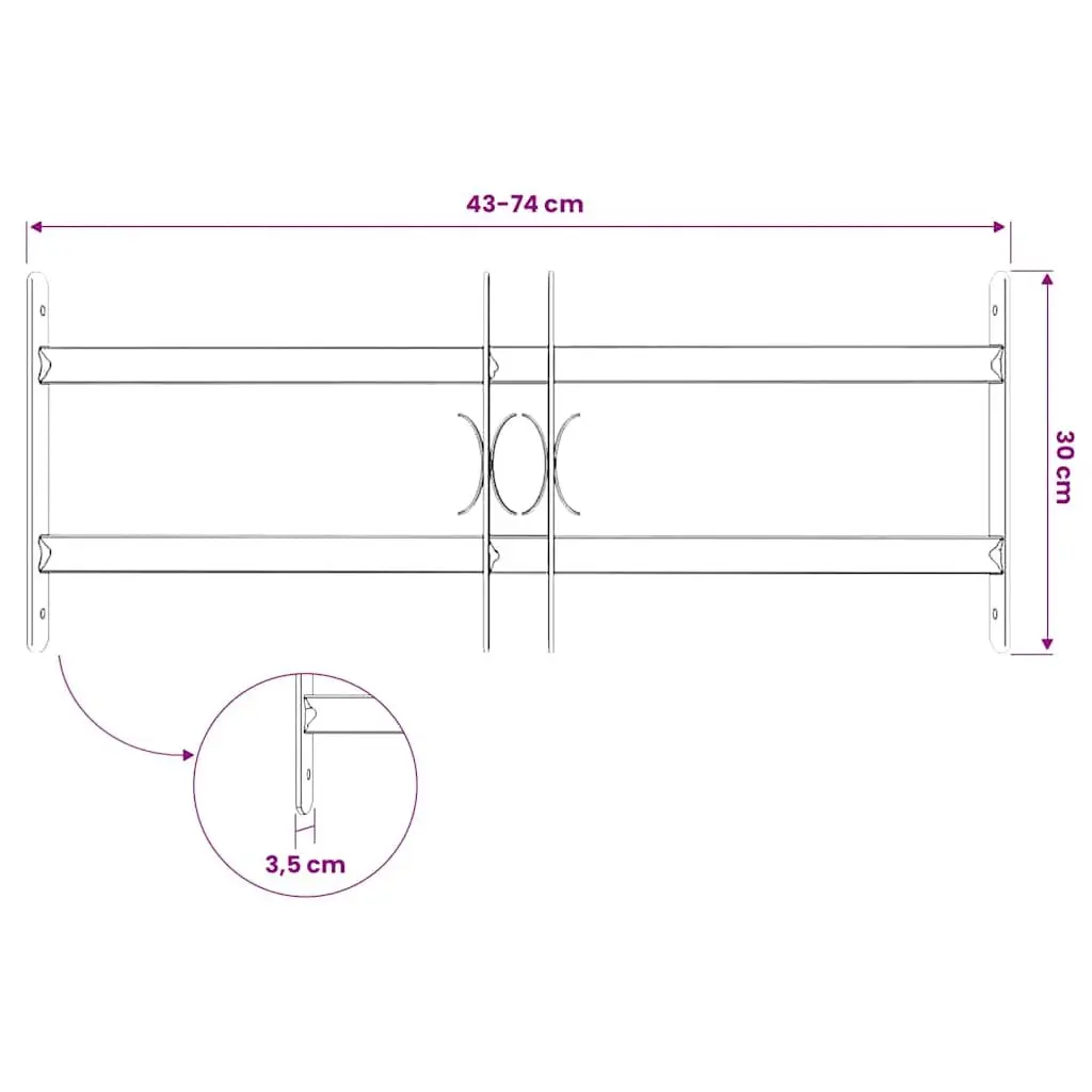 Adjustable Window Security Grille 500-650 mm