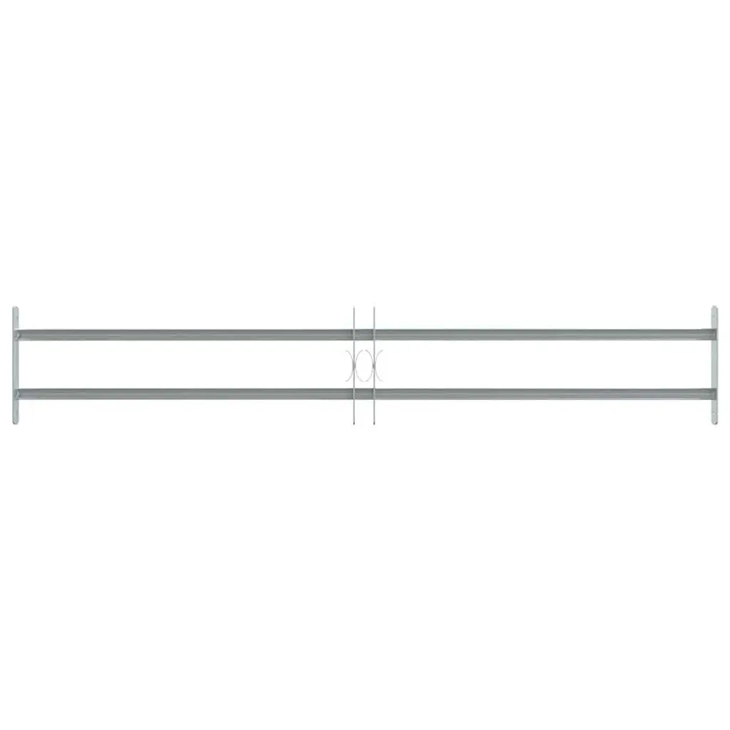 Silver Adjustable Window Security Grille 2 Crossbars
