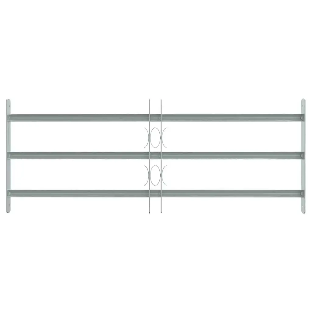 Security Grille for Windows with 3 Crossbars 700-1050 mm Silver