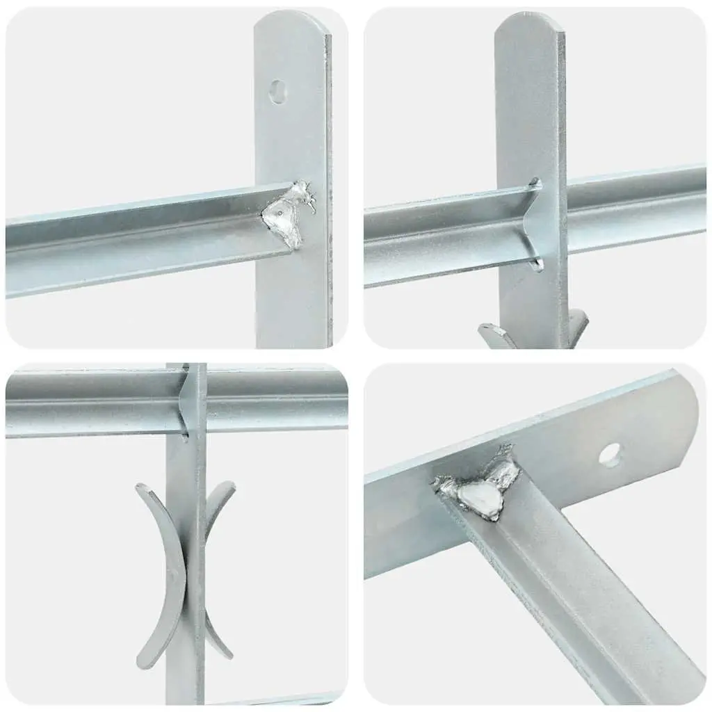 Security Grille for Windows with 3 Crossbars 700-1050 mm Silver