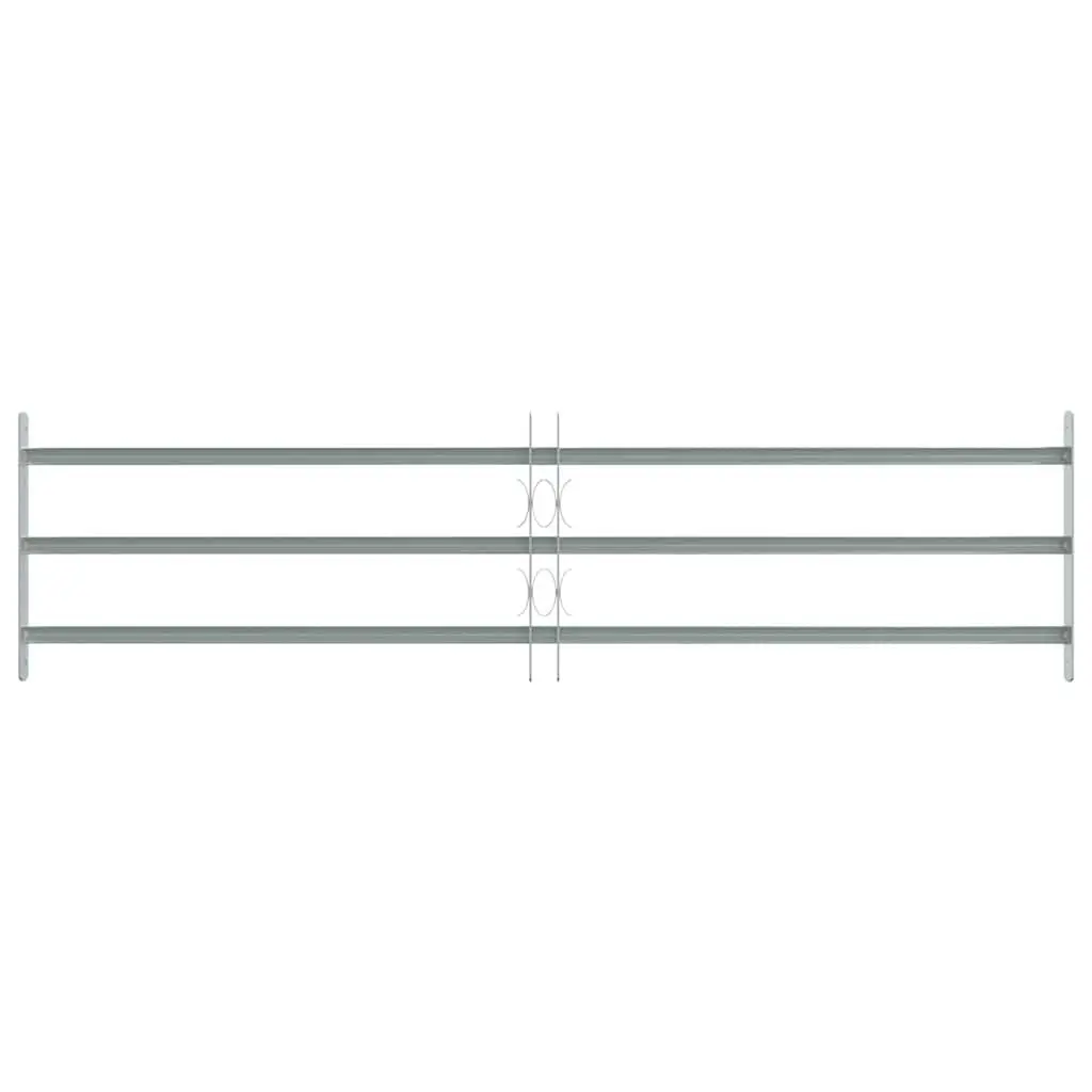 Silver Adjustable Security Grille Window with 3 Crossbars