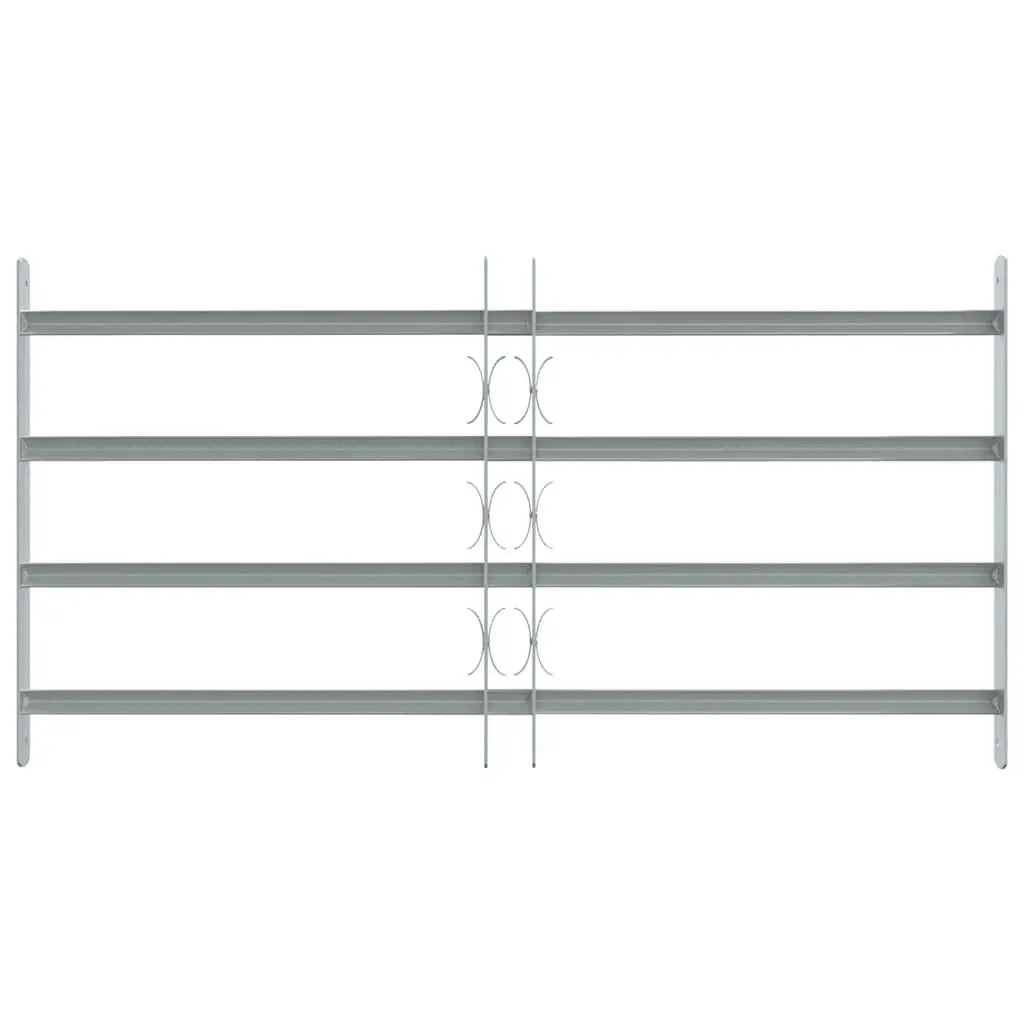 Silver Steel Adjustable Security Grille with 4 Crossbars