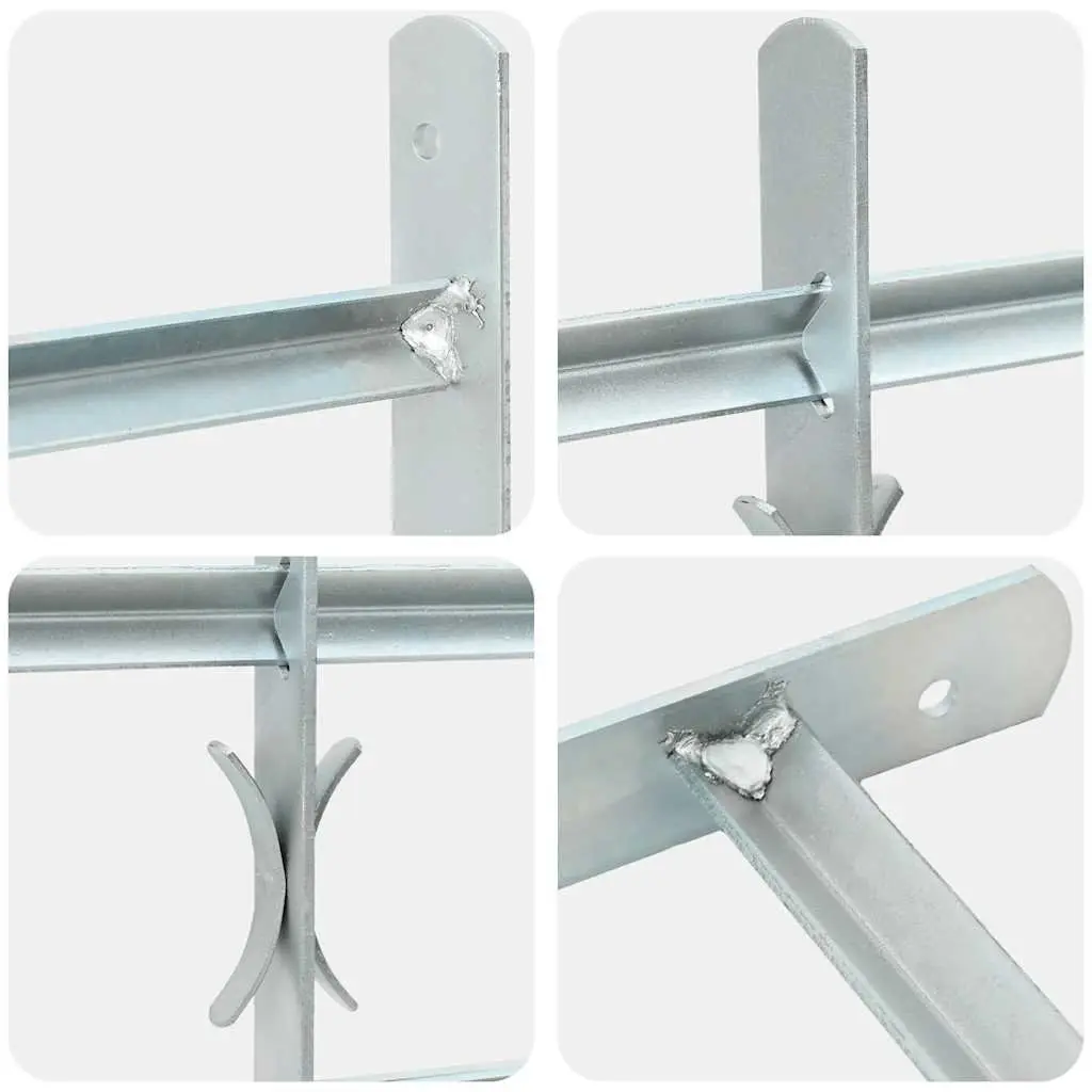 Silver Steel Adjustable Security Grille with 4 Crossbars