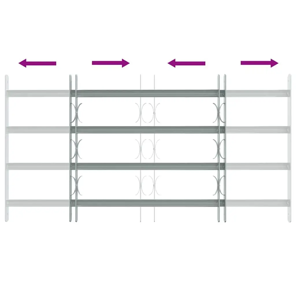 Silver Steel Adjustable Security Grille with 4 Crossbars
