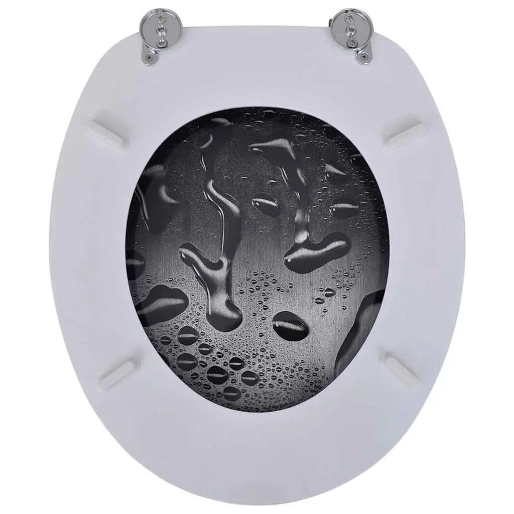 Toilet Seat MDF Multicolour Hard Close Lid Adjustable Hinge