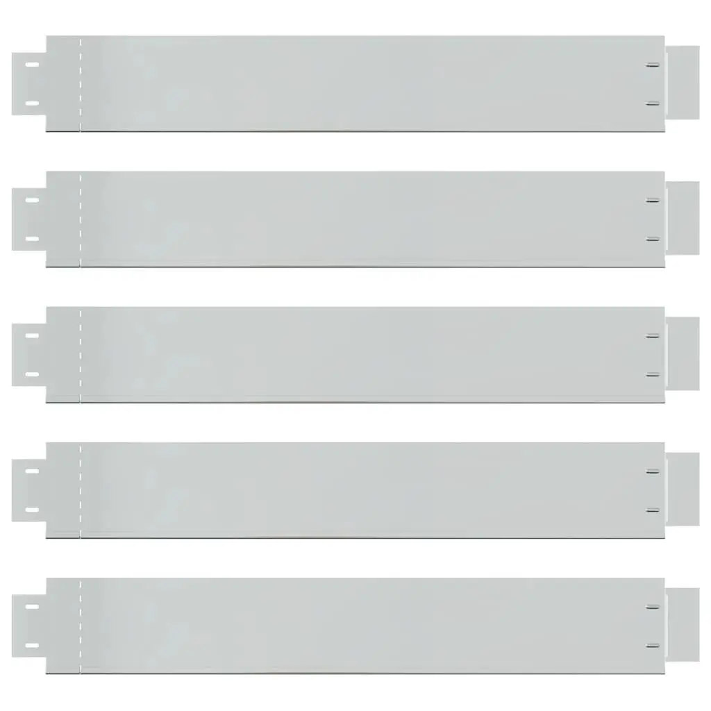 Lawn Garden Border Edging Set Flexible Silver 5 Panels