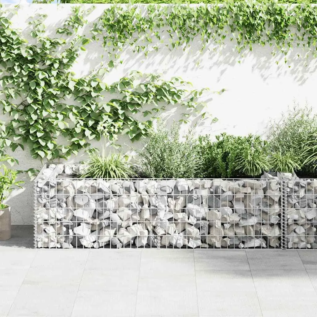 Gabion Planter Silver Garden Border Raised Bed Flower Patio Outdoor Fence Panel