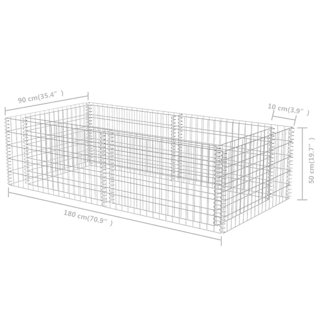 Gabion Planter Silver Garden Border Raised Bed Flower Patio Outdoor Fence Panel