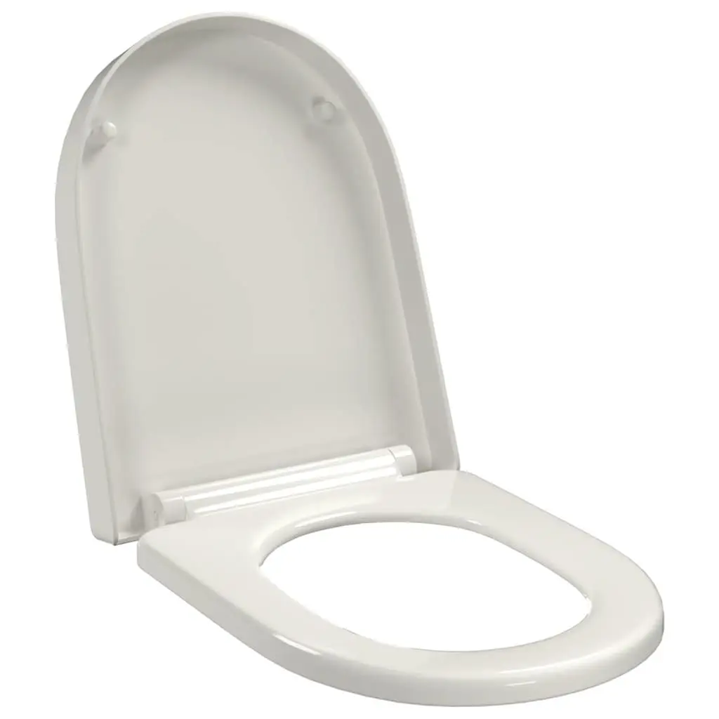 White Square Toilet Seat with Soft-Close Feature
