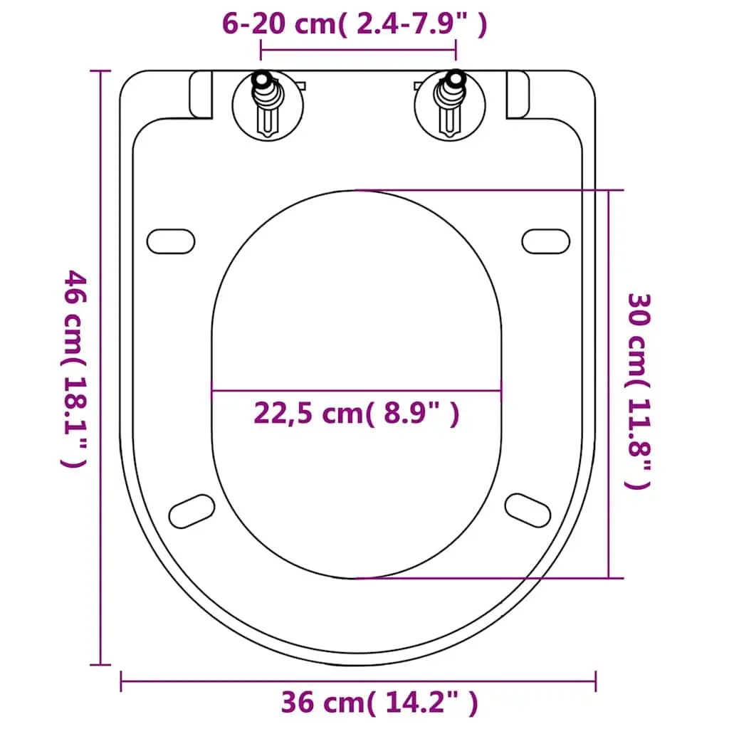 White Square Toilet Seat with Soft-Close Feature