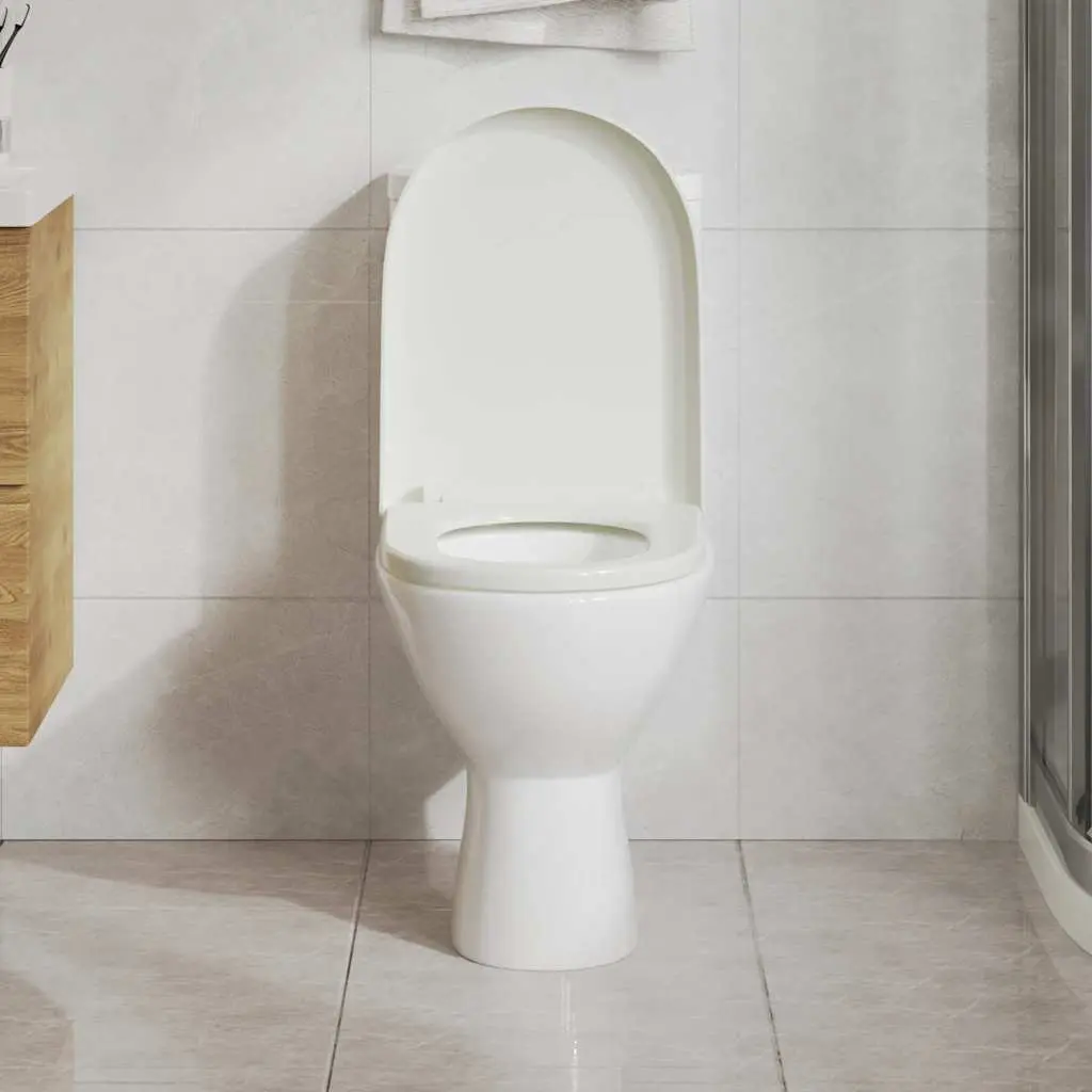 White Square Toilet Seat with Soft-Close Feature