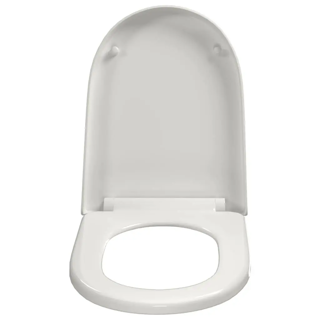White Square Toilet Seat with Soft-Close Feature