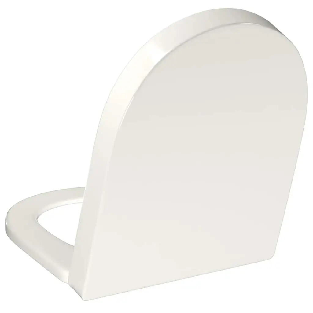 White Square Toilet Seat with Soft-Close Feature