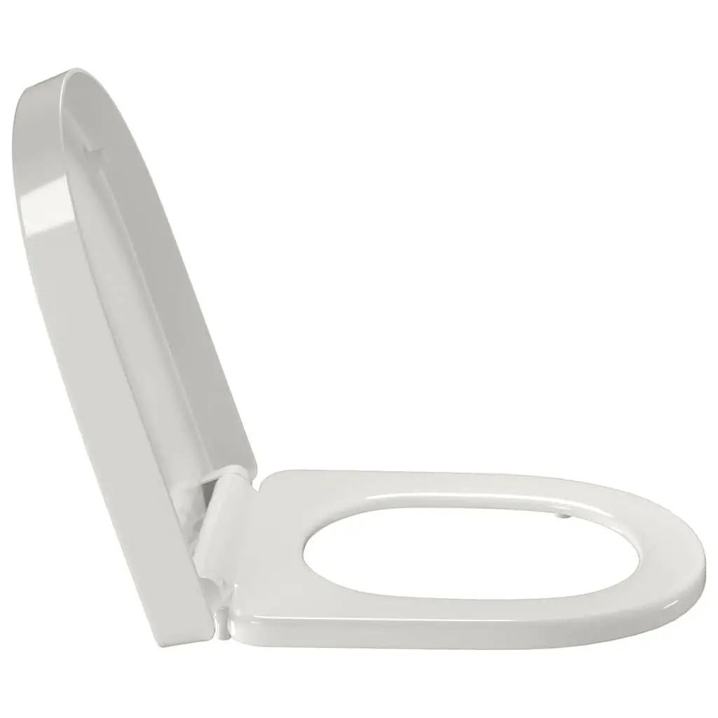 White Square Toilet Seat with Soft-Close Feature
