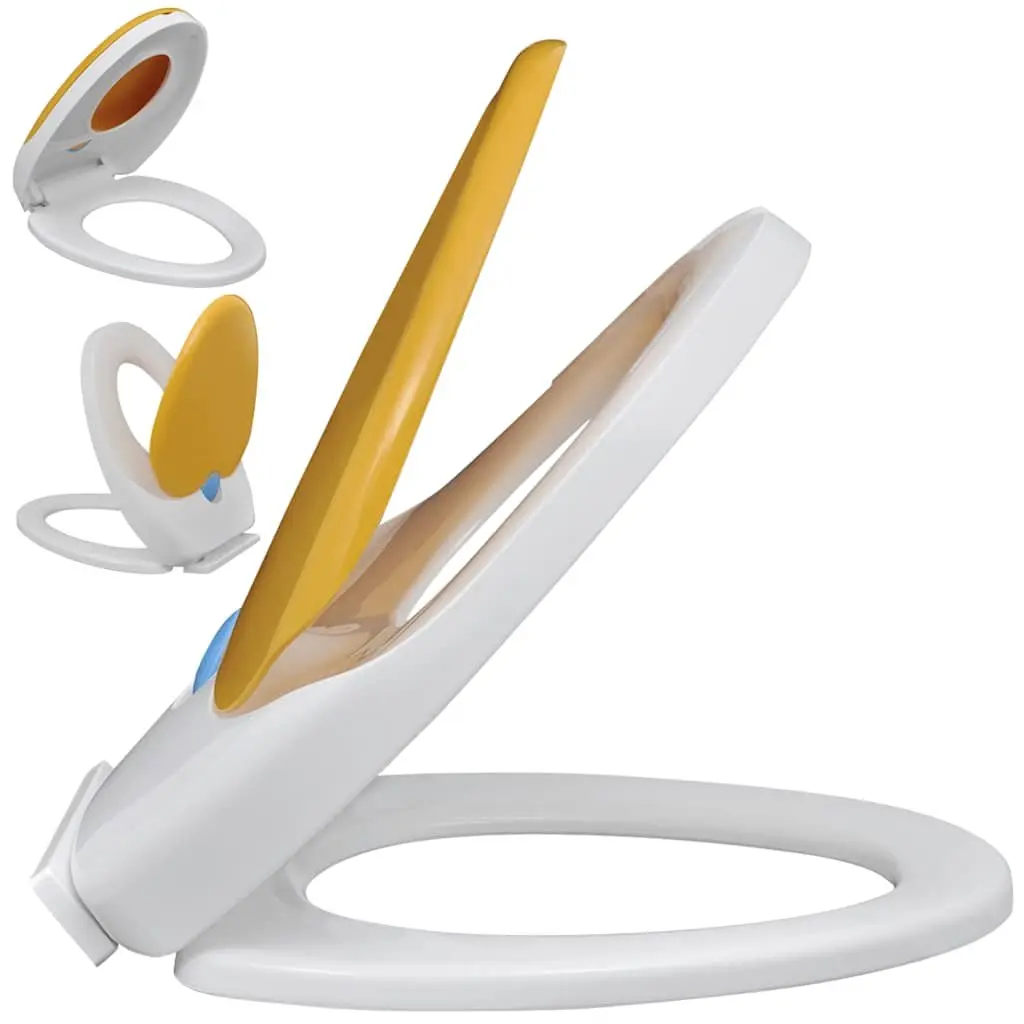 Toilet Seat Polypropylene Dual Size Yellow White