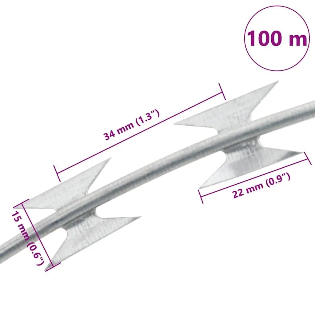Razor Wire Clipped Concertina Coil 100m for Security