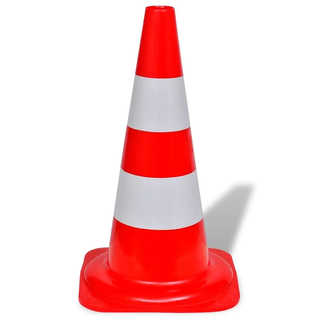 10 x 50cm Red White Reflective Traffic Cones Road Safety Work Site Management
