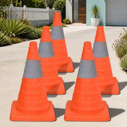 High-Visibility Pop-up Traffic Cones Set of 5