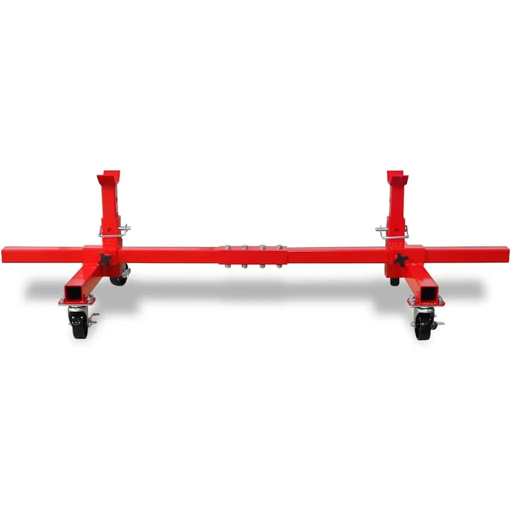Mobile Axle Stand Steel Adjustable Height Red