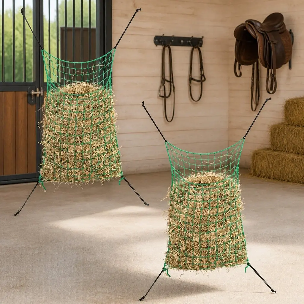 2 Piece Hay Nets 0.9x1 m Green PP Mesh