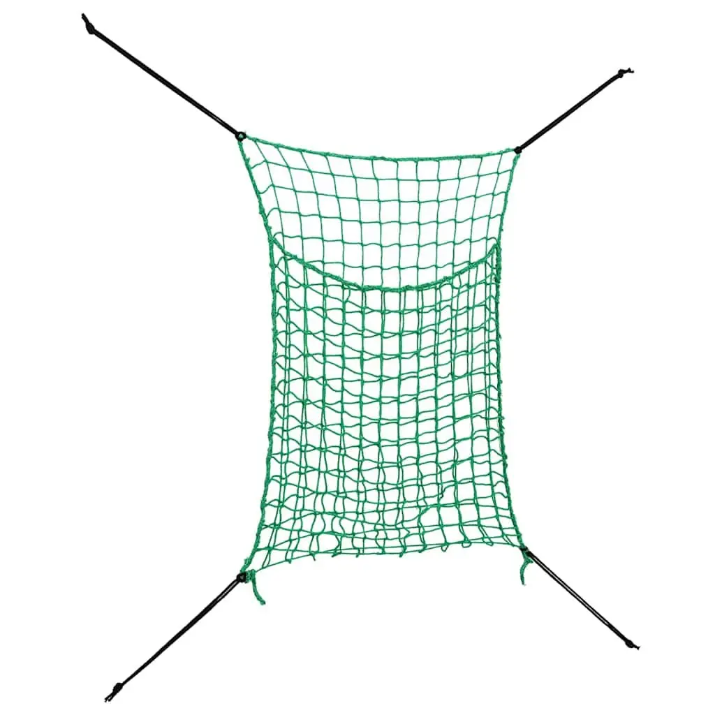 Hay Nets PP Mesh 0.9x1 m Green 2 Piece Rectangular Feeding Horse Pony Livestock