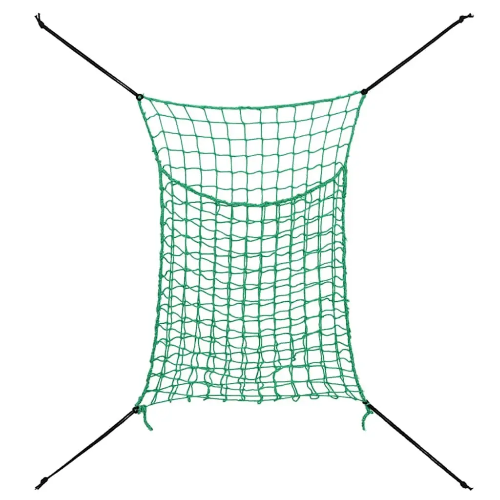Hay Nets PP Mesh 0.9x1 m Green 2 Piece Rectangular Feeding Horse Pony Livestock