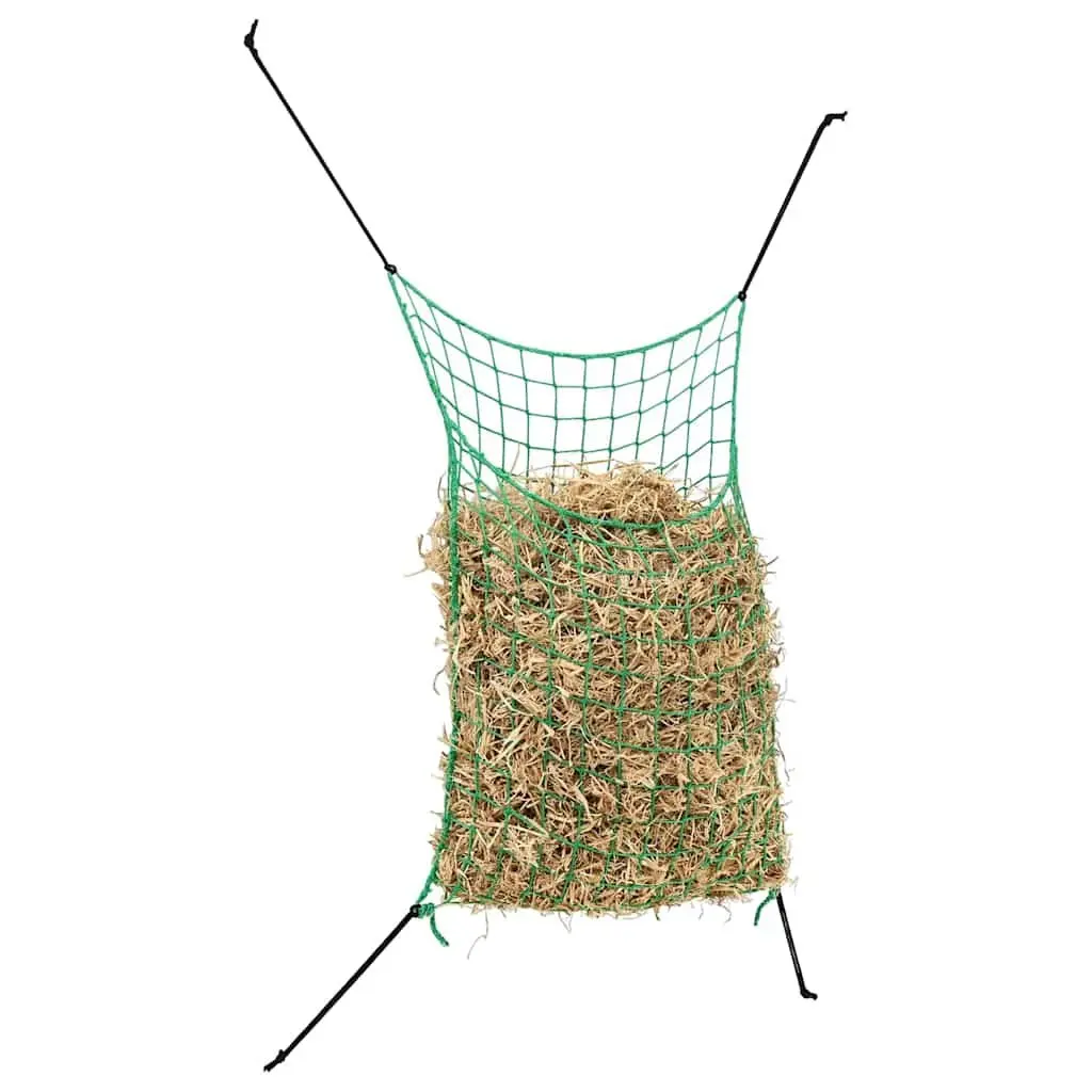 Hay Nets 2 Pieces Rectangular 0.9x1.5m Green PP Mesh Horse Pony Feeding Slow