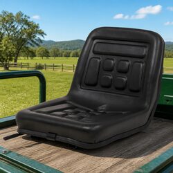 High-Quality Black Tractor Seat with Padded Backrest