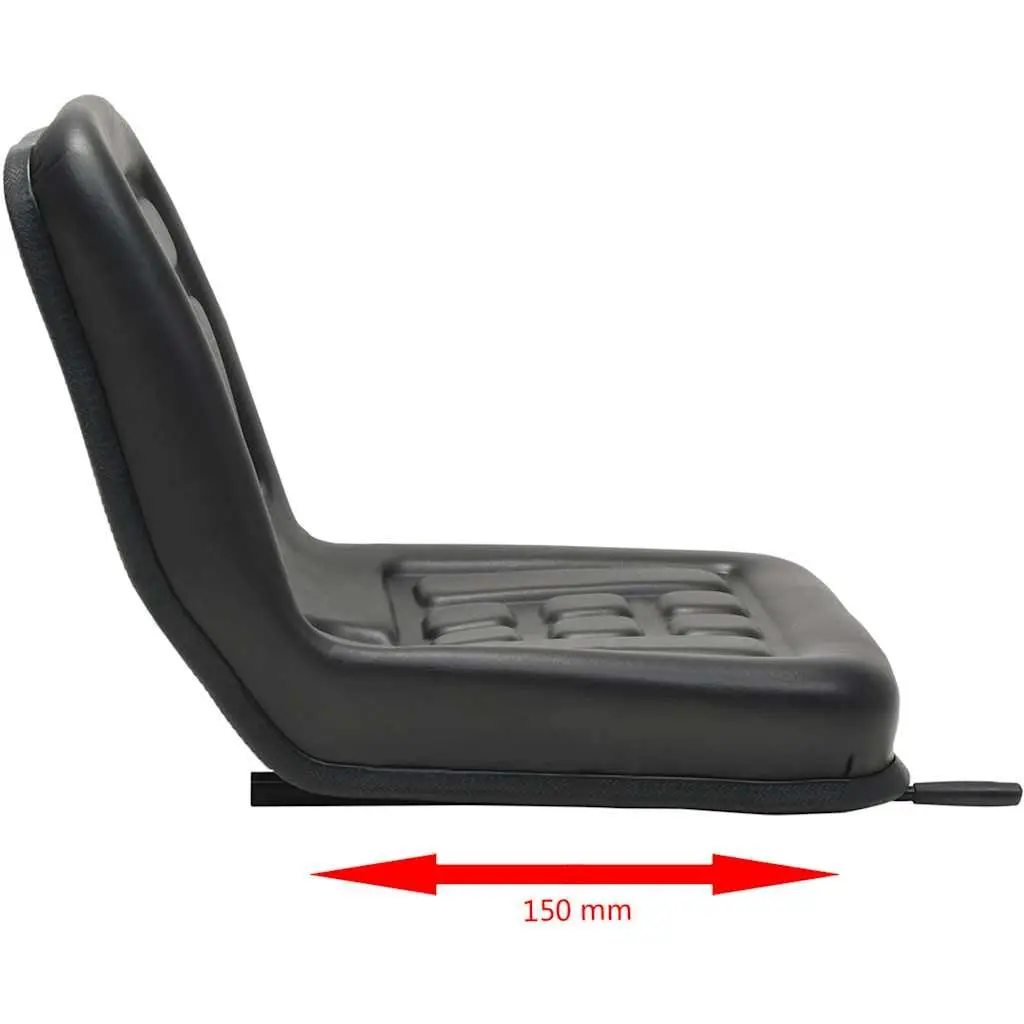 Universal Tractor Seat Steel Black Padded Water-Resistant Upholstery Sliding Tracks
