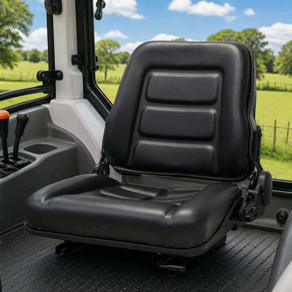 Heavy Duty Black Padded Tractor Forklift Seat with Adjustable Backrest