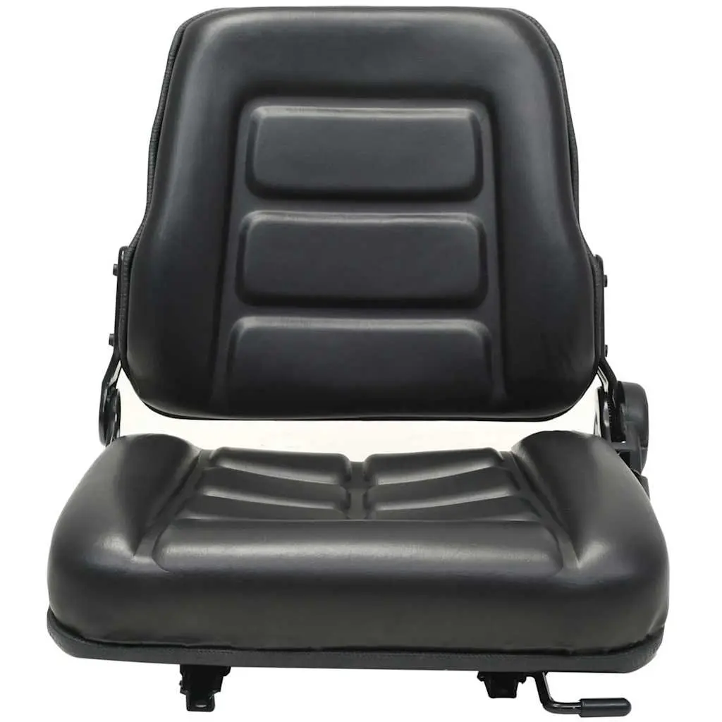 Tractor Forklift Seat Steel Water-resistant PVC Black Adjustable Backrest Heavy Duty