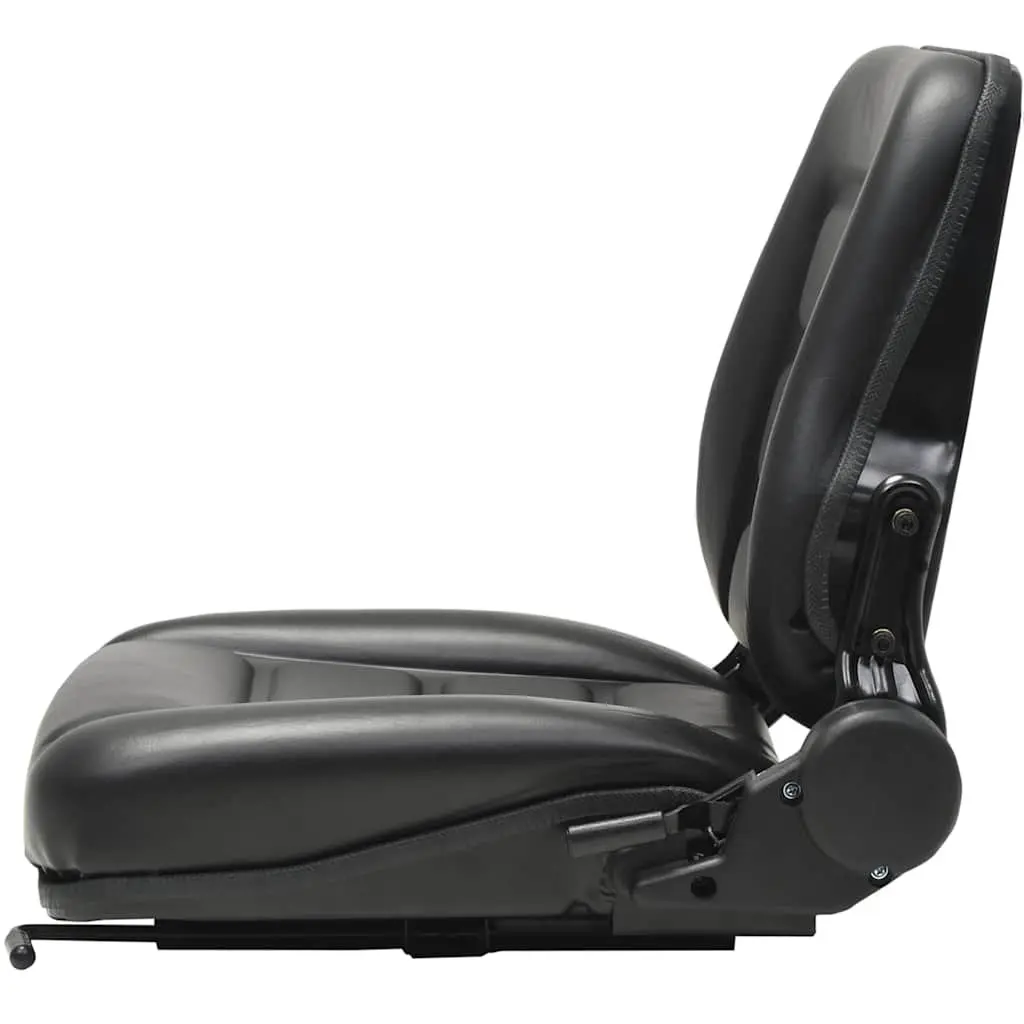 Tractor Forklift Seat Steel Water-resistant PVC Black Adjustable Backrest Heavy Duty