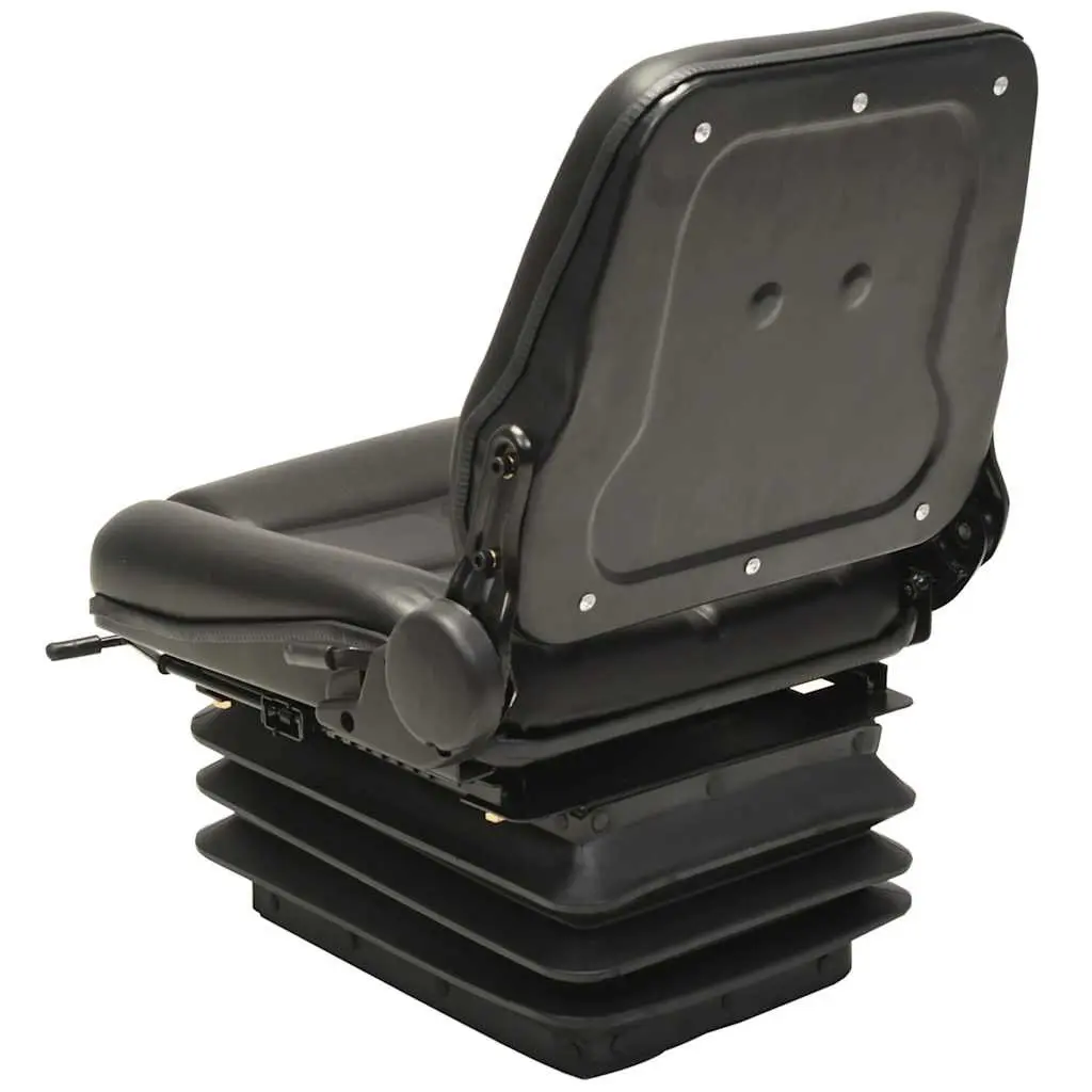 Tractor Seat Heavy Duty Steel Suspension Adjustable Backrest Black