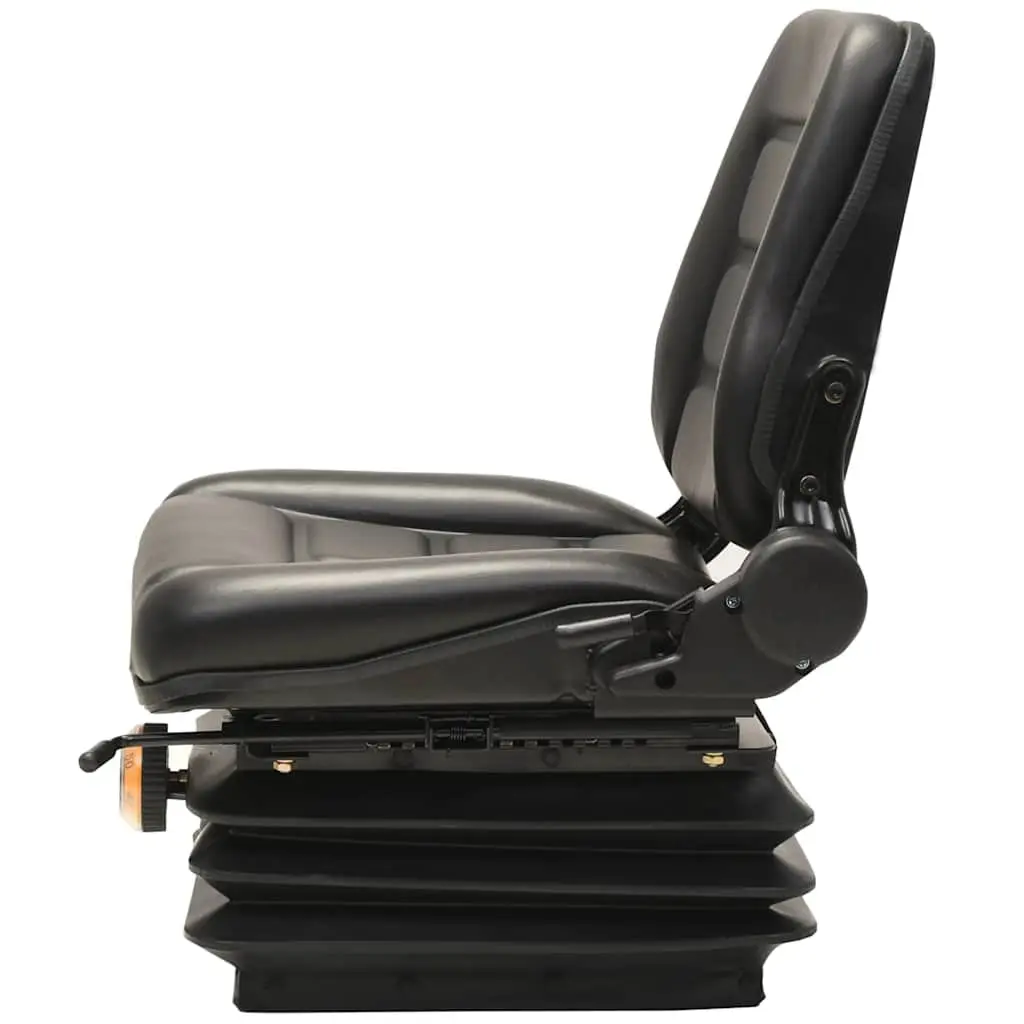 Tractor Seat Heavy Duty Steel Suspension Adjustable Backrest Black