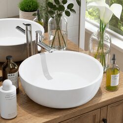 Elegant Round Ceramic Basin for Modern Bathrooms 42cm