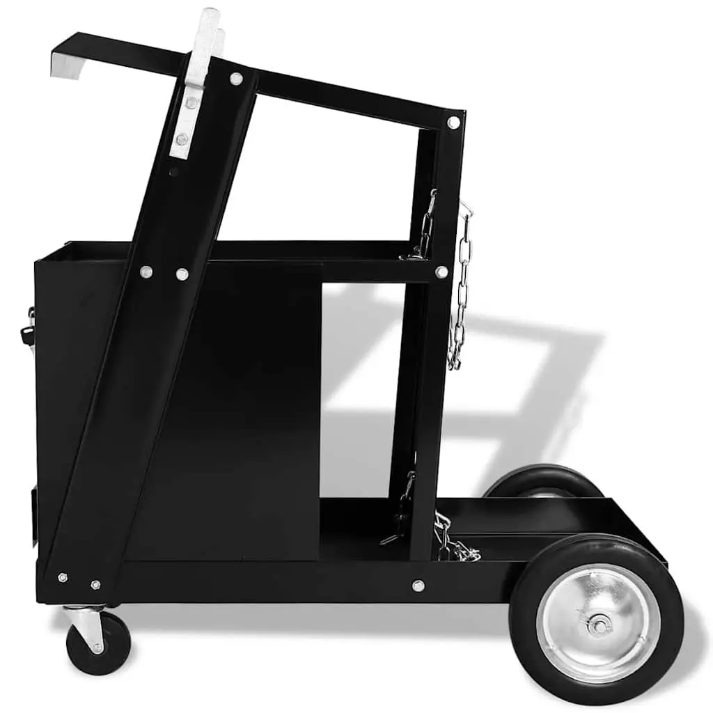 Welding Cart Steel 4 Drawers Black Mobile Trolley