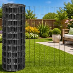 Steel Wire Garden Fencing Panel 25x1m in Grey