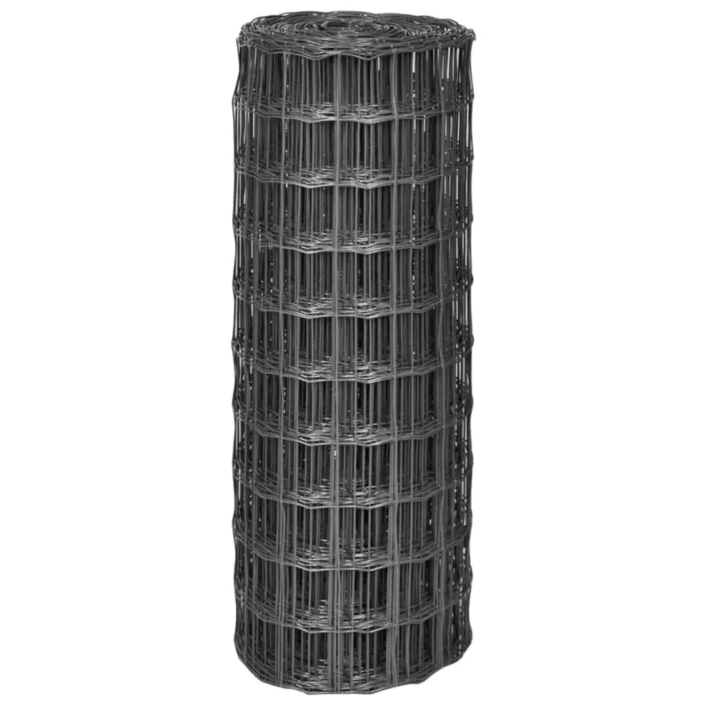 Steel Wire Garden Fencing Panel 25x1m in Grey