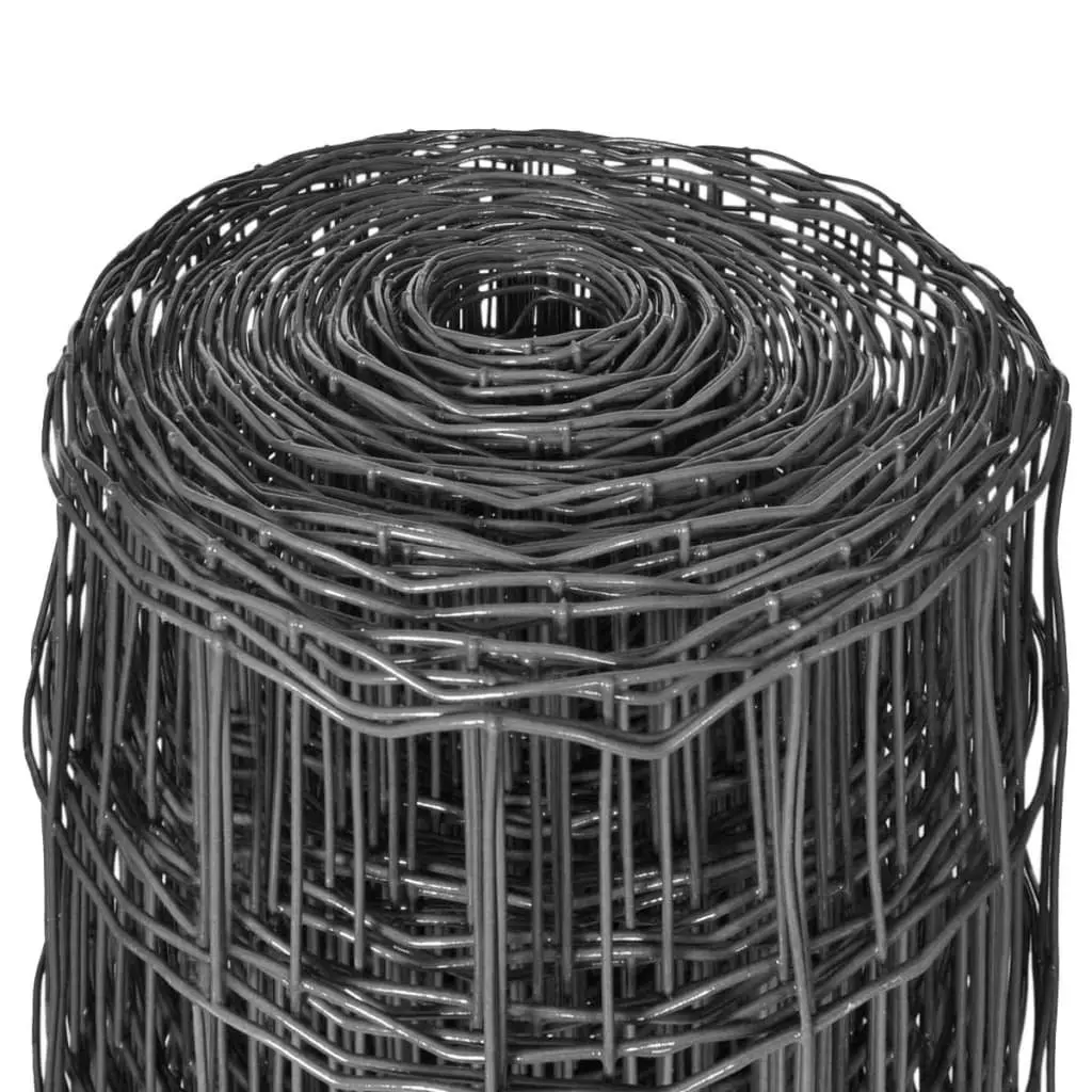 Steel Wire Garden Fencing Panel 25x1m in Grey