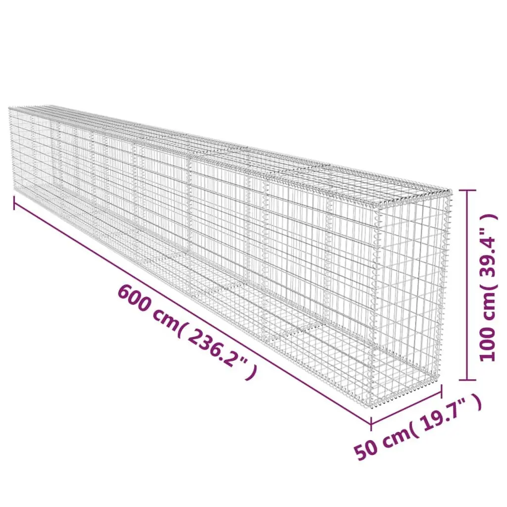 Gabion Wall Panel with Covers for Retaining Fencing