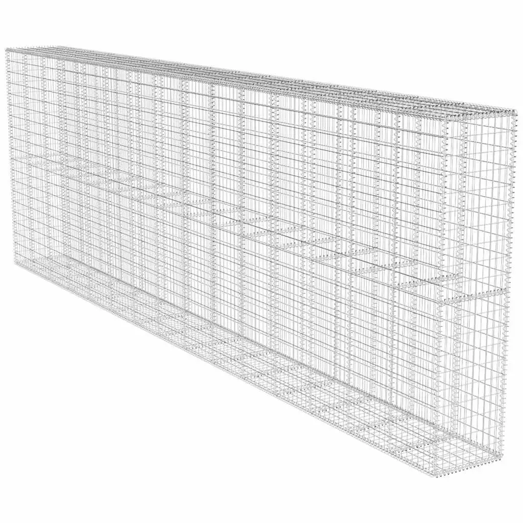 Gabion Wall Panel with Cover Galvanised Steel Retaining Fence Barrier